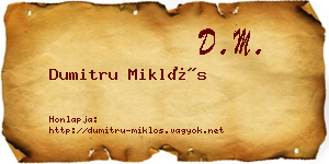 Dumitru Miklós névjegykártya